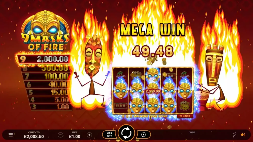 Topeng Keberuntungan Besar Membara di Dunia 9 Masks of Fire